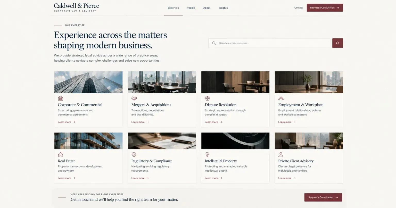 Caldwell & Pierce project screenshot 2